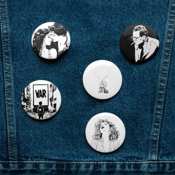 Set of pin buttons