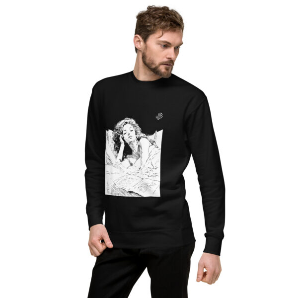unisex-premium-sweatshirt-black-left-front-6938628cb553a.jpg Premium Sweatshirt - L'heure suspendue